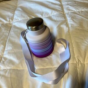 NEW- collapsible water bottle with carabiner and strap